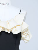 Bubble Sleeve Off-Shoulder Dress