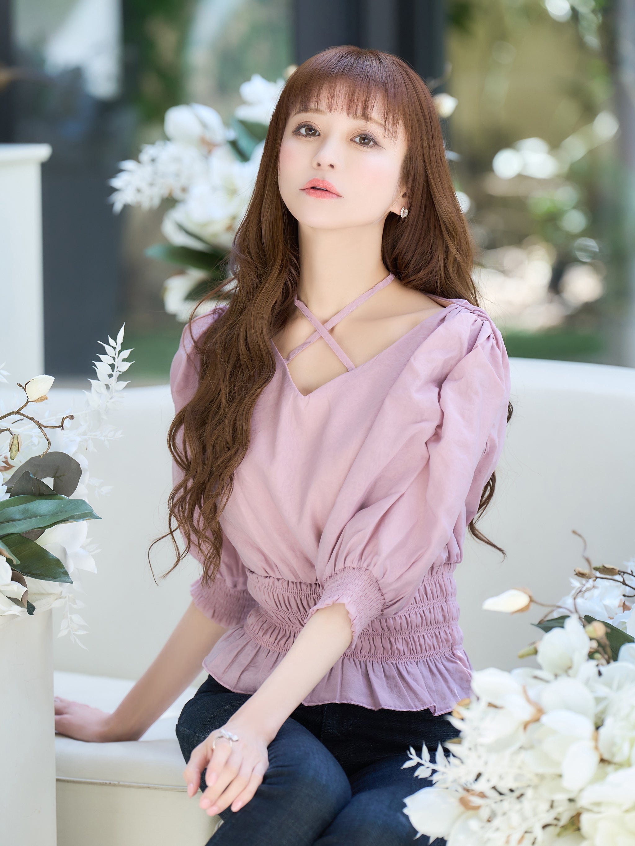 Chiffon fronces blouse | エミリアウィズ 公式オンラインストア