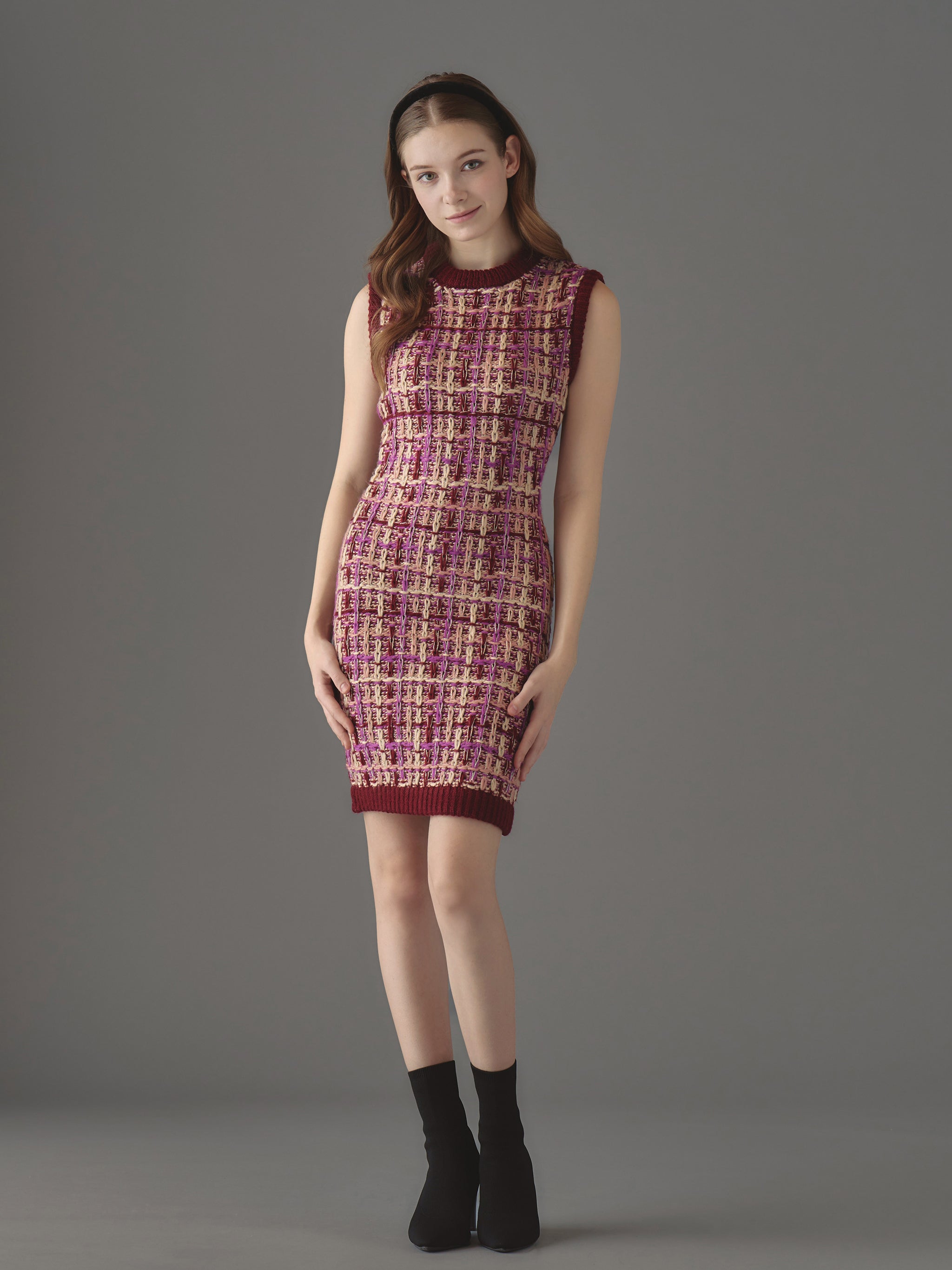 Tweed sleeveless knit one-piece | エミリアウィズ公式オンラインストア
