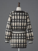 Cotton cloud check knit tops