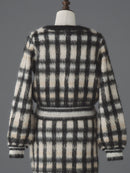 Cotton cloud check knit tops