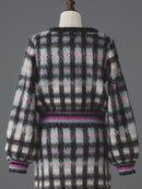 Cotton cloud check knit tops