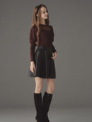 Elegant sleeve sheer knit tops