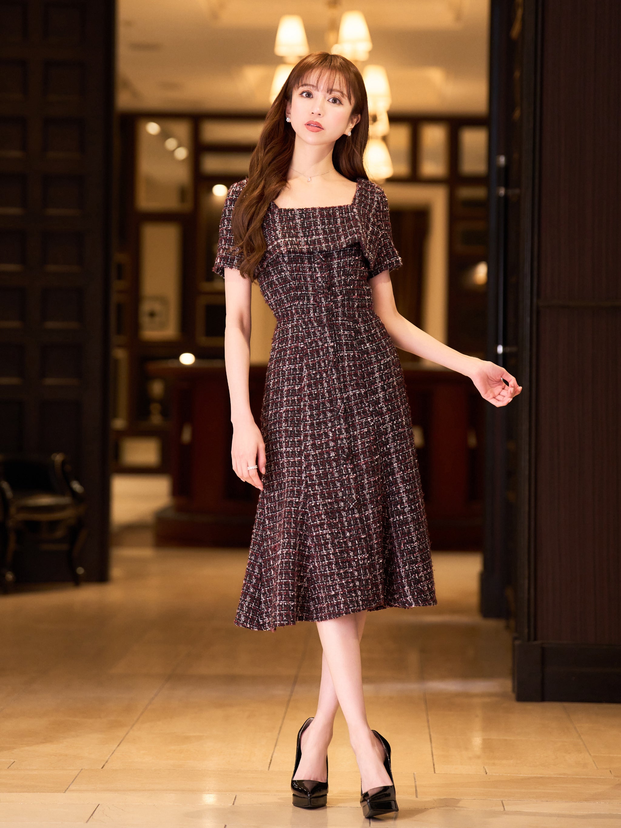 Camellia lady tweed one-piece | EmiriaWiz公式オンラインストア