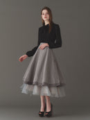 Luxury organdy flare skirt