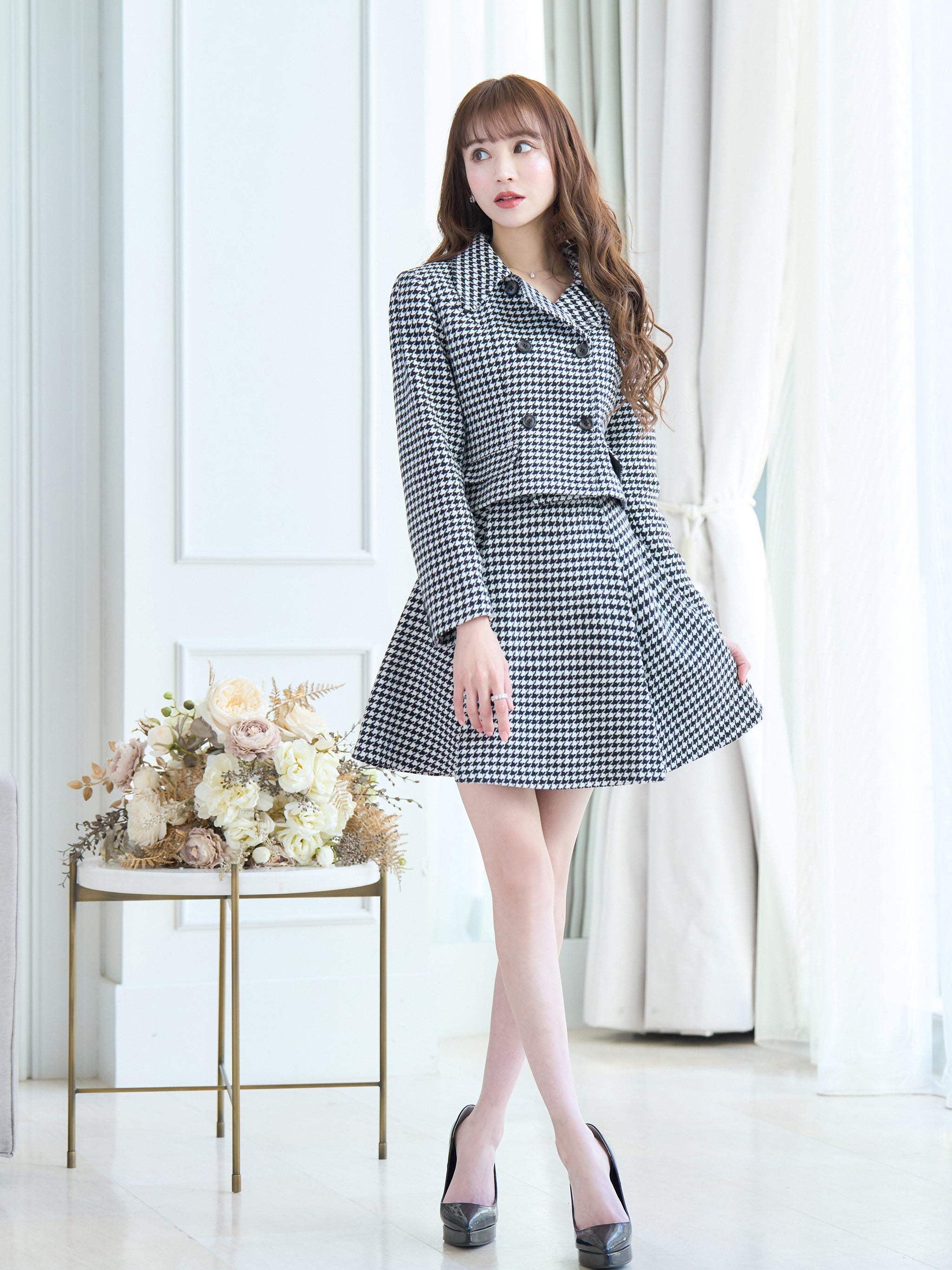 Houndstooth pattern skirt | EmiriaWiz公式オンラインストア
