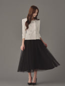 Elegant Sans-Collar Dress