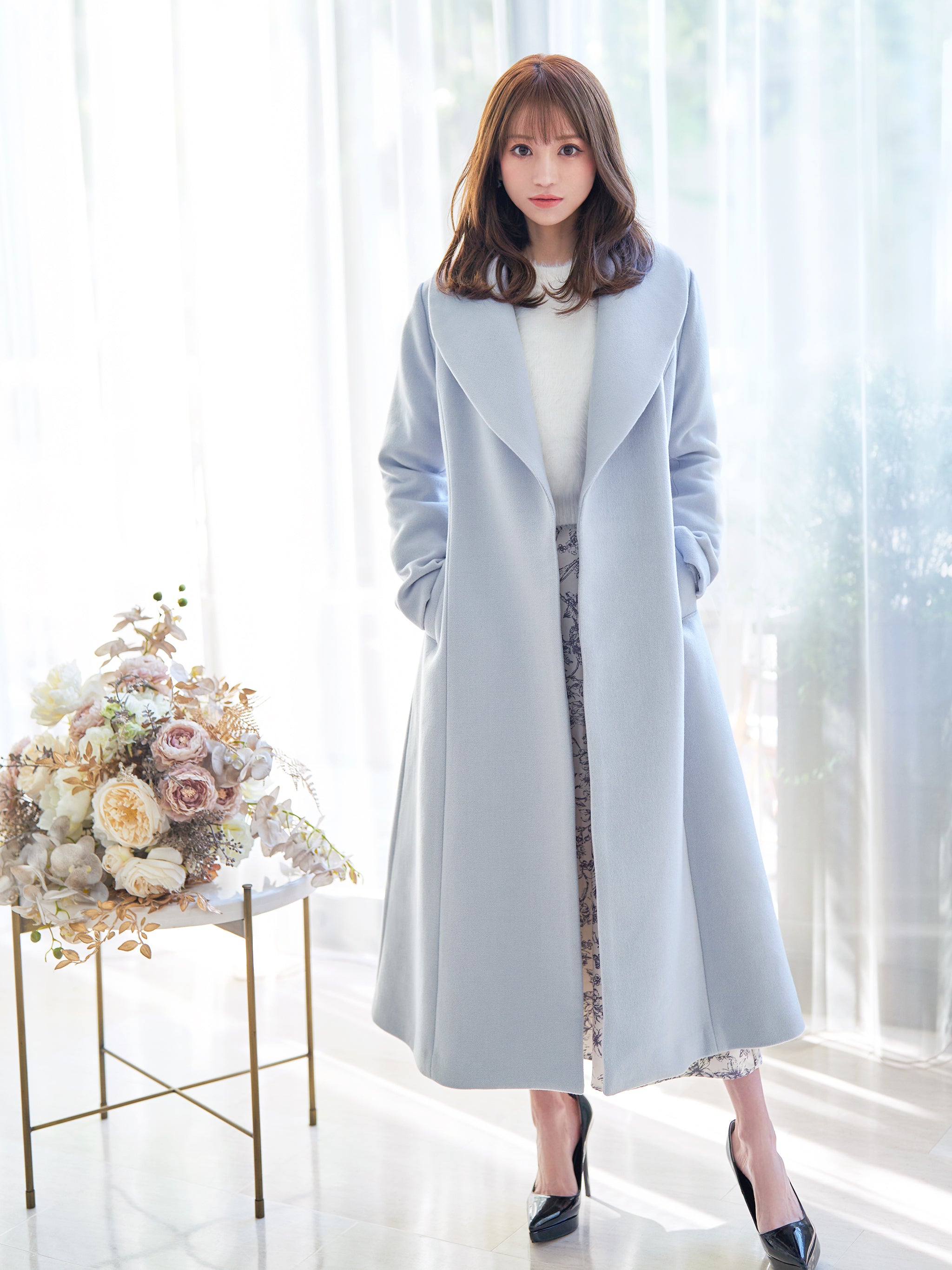 Hemp wool gown coat(ヘンプウールガウンロングコート)-