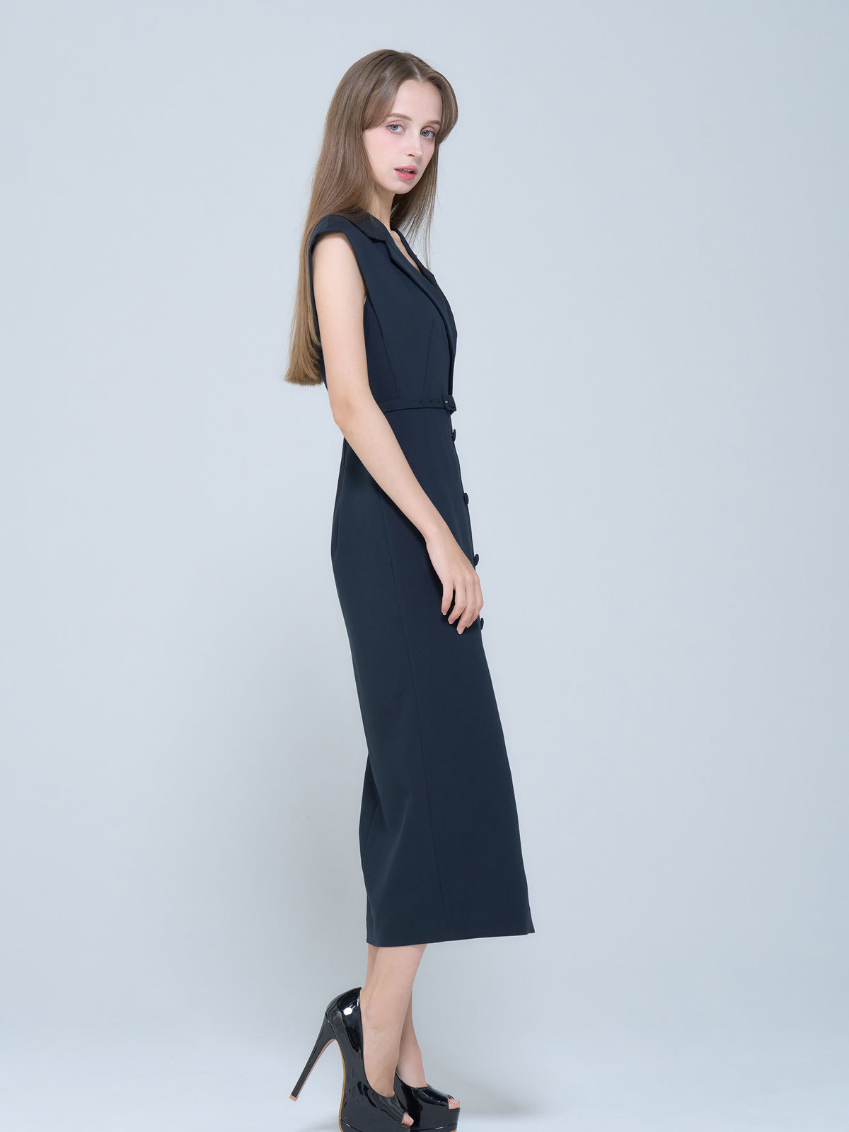 新作エミリアウィズフレンチスリーブテーラードドレスワンピースネイビーM未使用 French Sleeve Tailored Dress | エミリアウィズ 公式オンラインストア