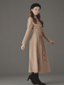 ケープ付きパイピングワンピース