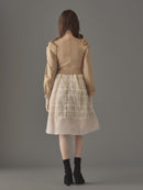 パワショルシアーチェックワンピース