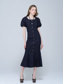 Ras-de-cou hem one-piece