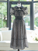 Shoulder frill lace one-piece