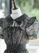 Shoulder frill lace one-piece