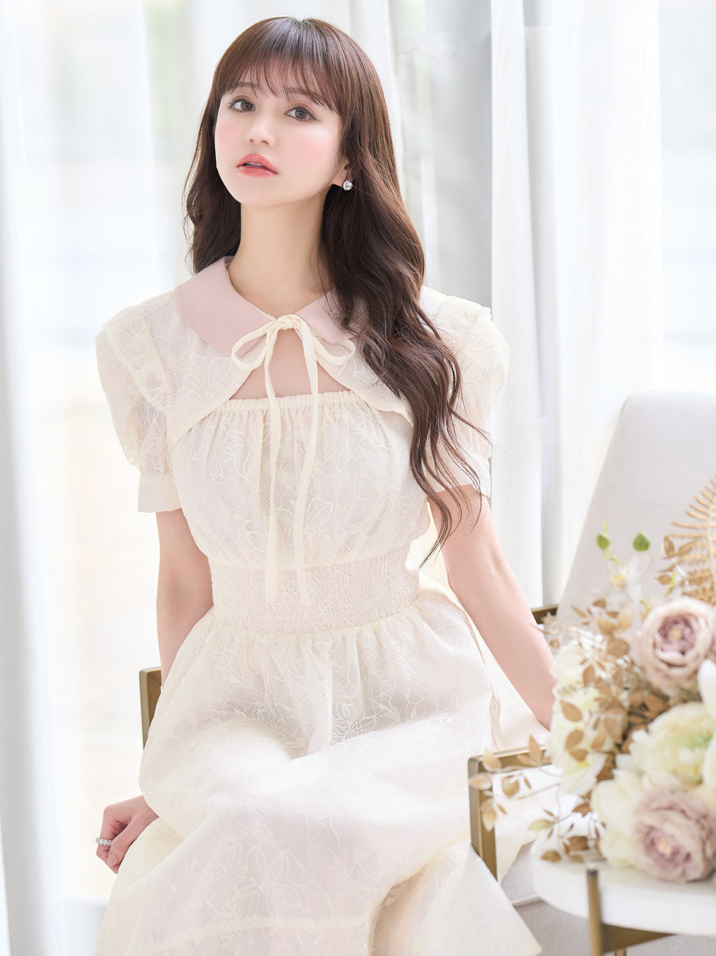 Shoulder frill lace one-piece | エミリアウィズ 公式オンラインストア