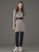 タートルネックスリットニット