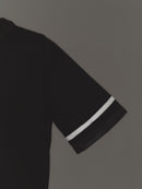 Leather piping court knit tops