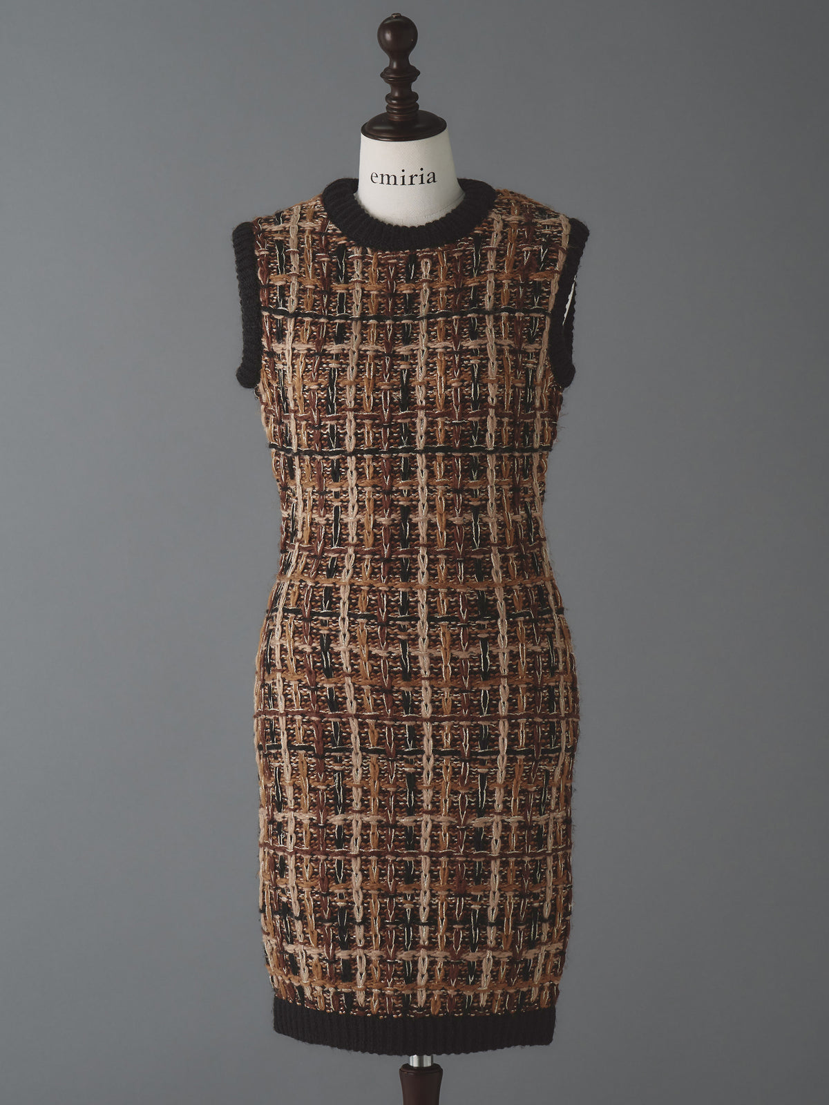 Sleeveless tweed knit one-piece | エミリアウィズ 公式オンラインストア