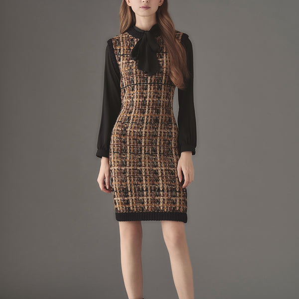 Tweed sleeveless knit one-piece | エミリアウィズ公式オンラインストア