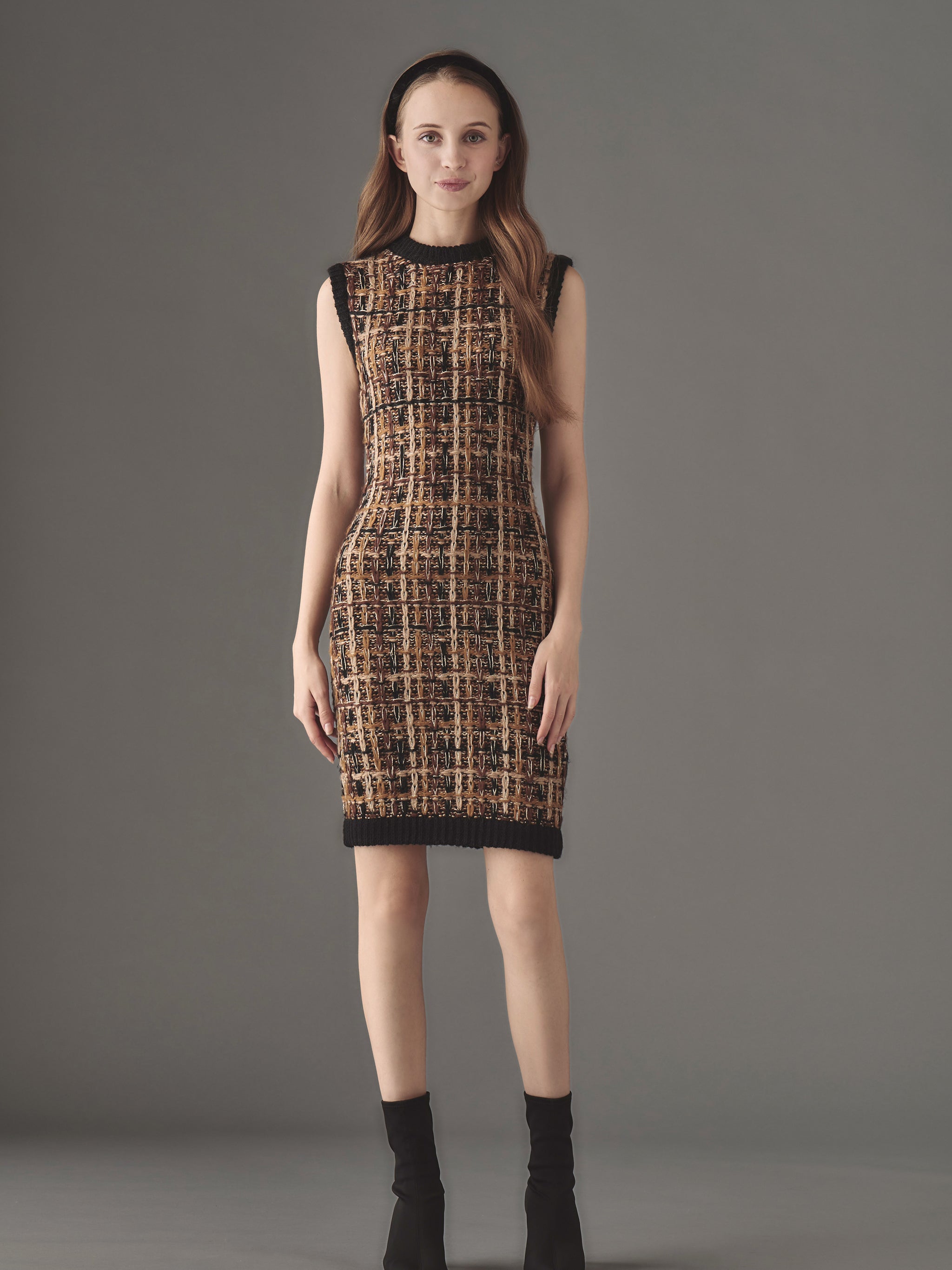 Tweed sleeveless knit one-piece | エミリアウィズ公式