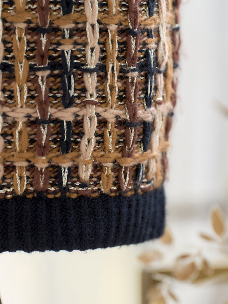 Sleeveless tweed knit one-piece