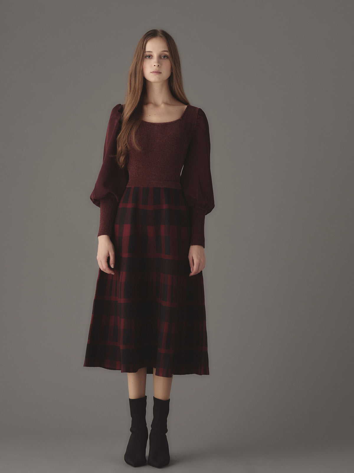 Frele check knit docking one-piece | エミリアウィズ 公式オンライン