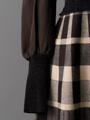 Frele check knit docking one-piece