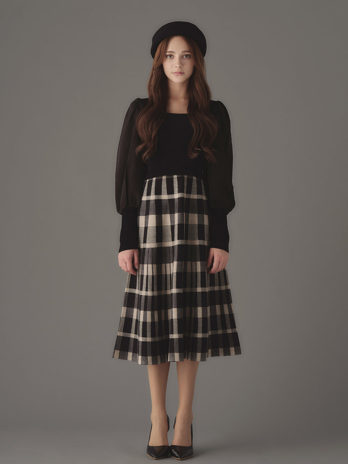 Frele check knit docking one-piece | エミリアウィズ 公式オンライン