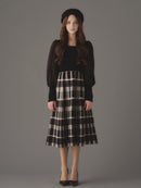 Frele check knit docking one-piece