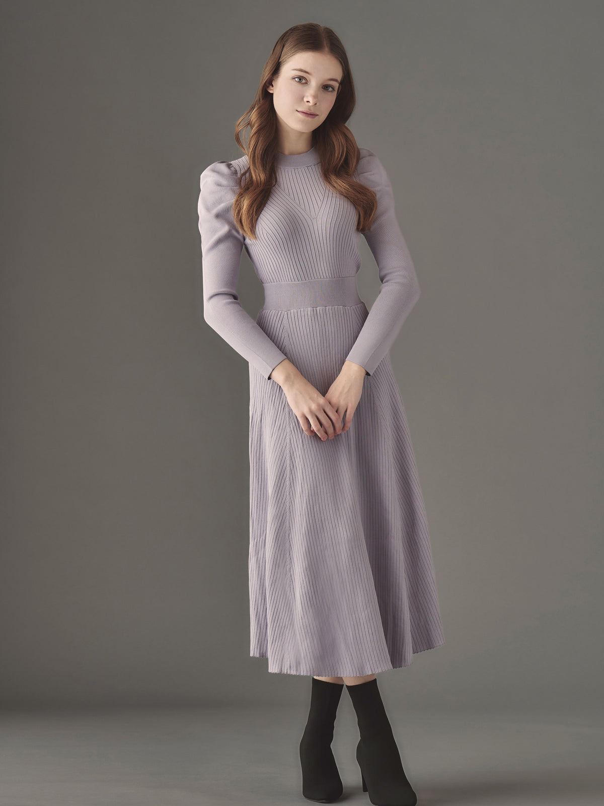 ワンピース Butterfly sleeve knit dress Vosges Jacquard Knit Dress midnight Herlipto Sサイズ ニット