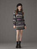 Cotton cloud check knit tops