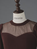 Elegant sleeve sheer knit tops