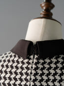 Pied-de-poule tight knit one-piece