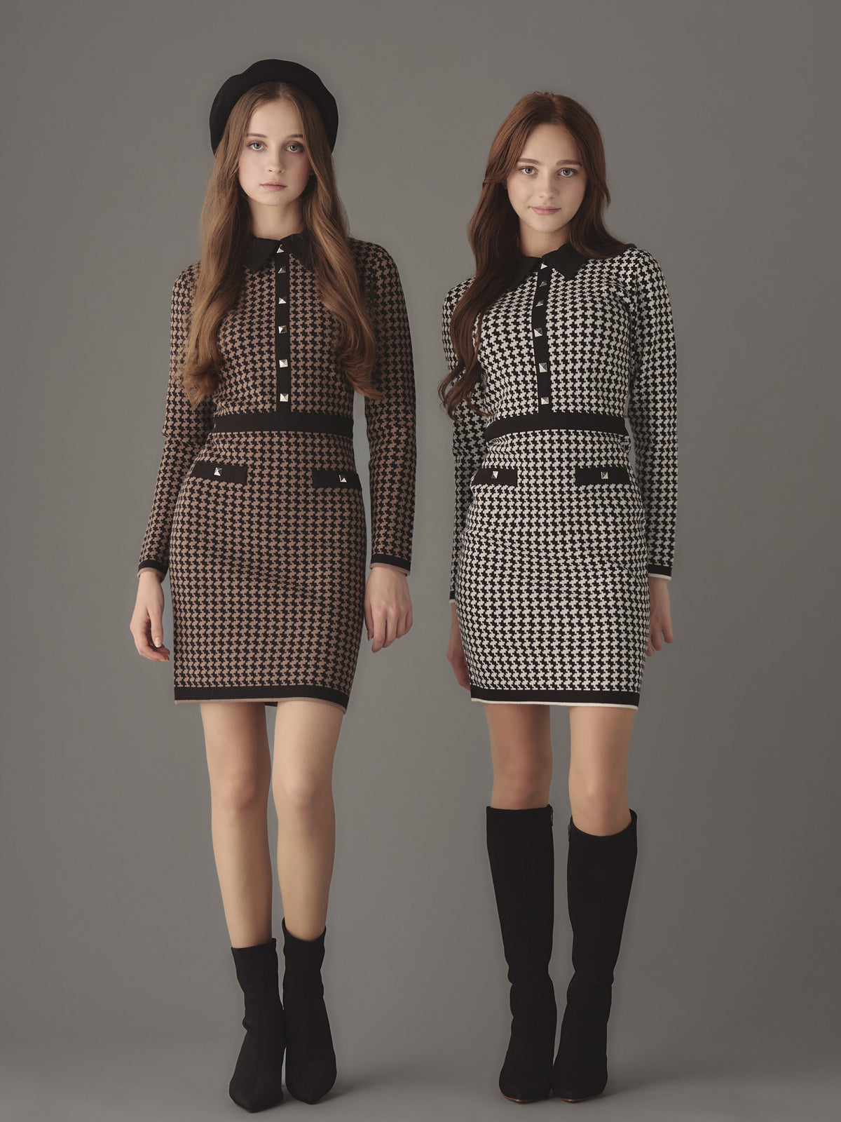 ワンピース Pon Pied-de-poule tight knit one-piece | EmiriaWiz公式オンライン