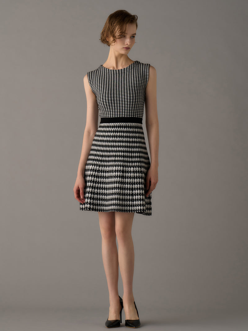 Houndstooth Knit Dress