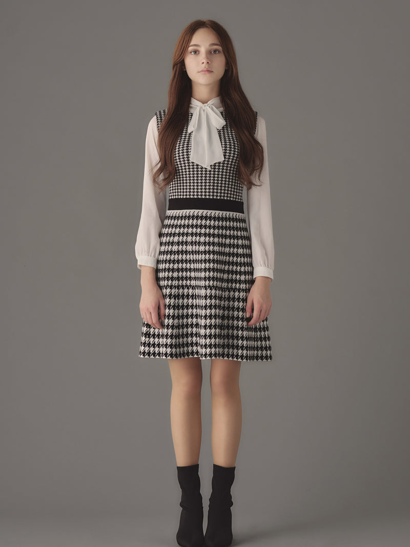 Houndstooth Knit Dress