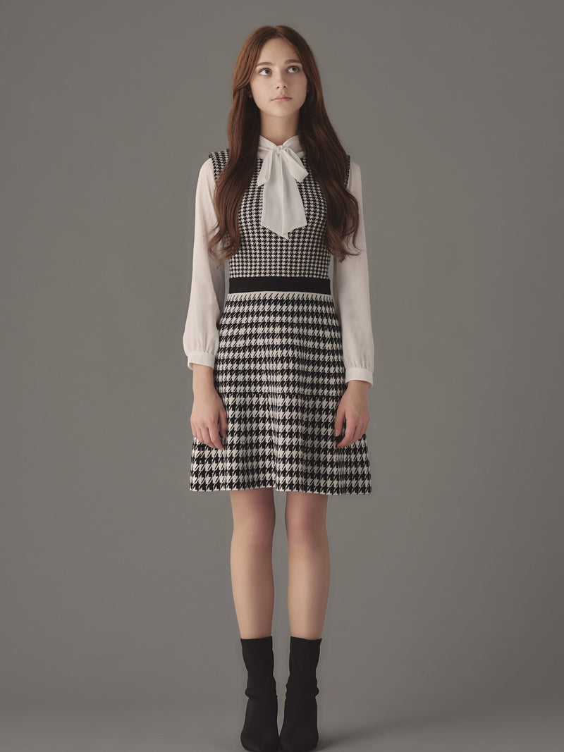 Houndstooth Knit Dress