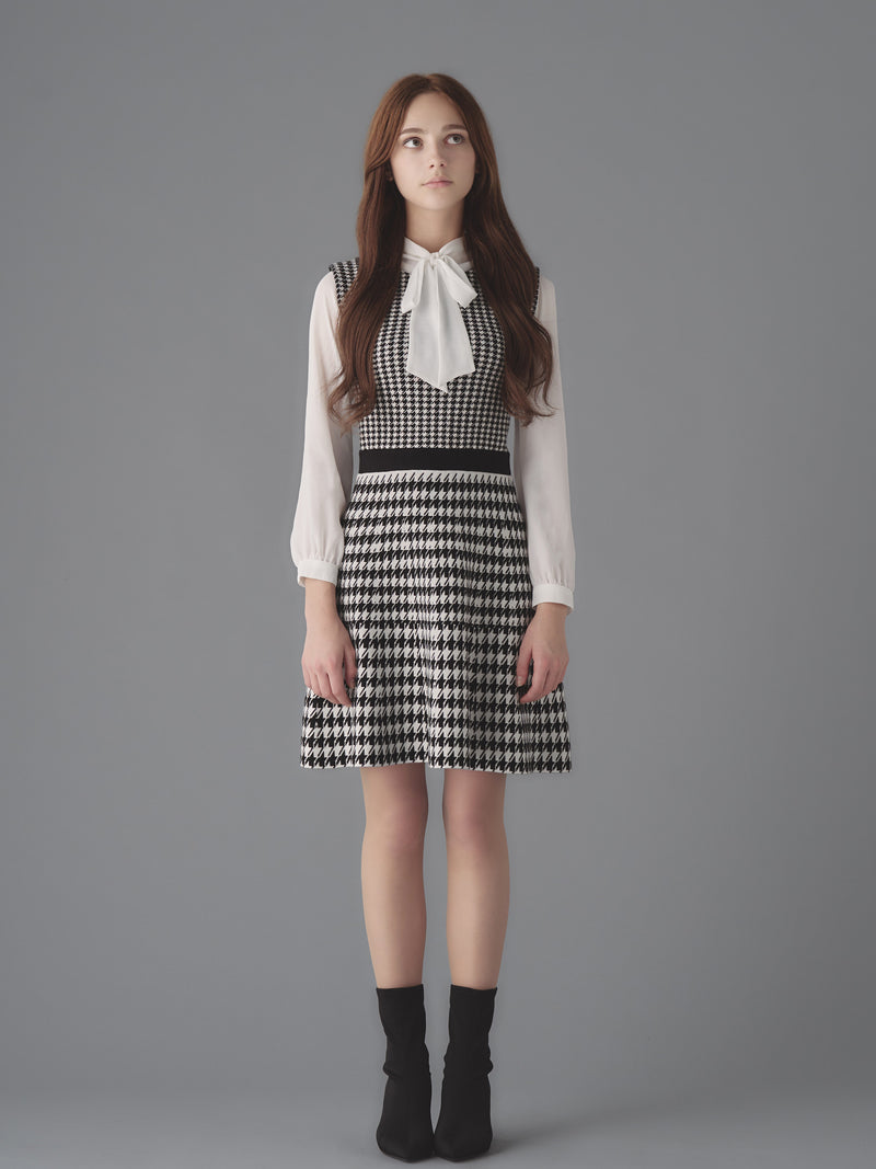 Houndstooth Knit Dress