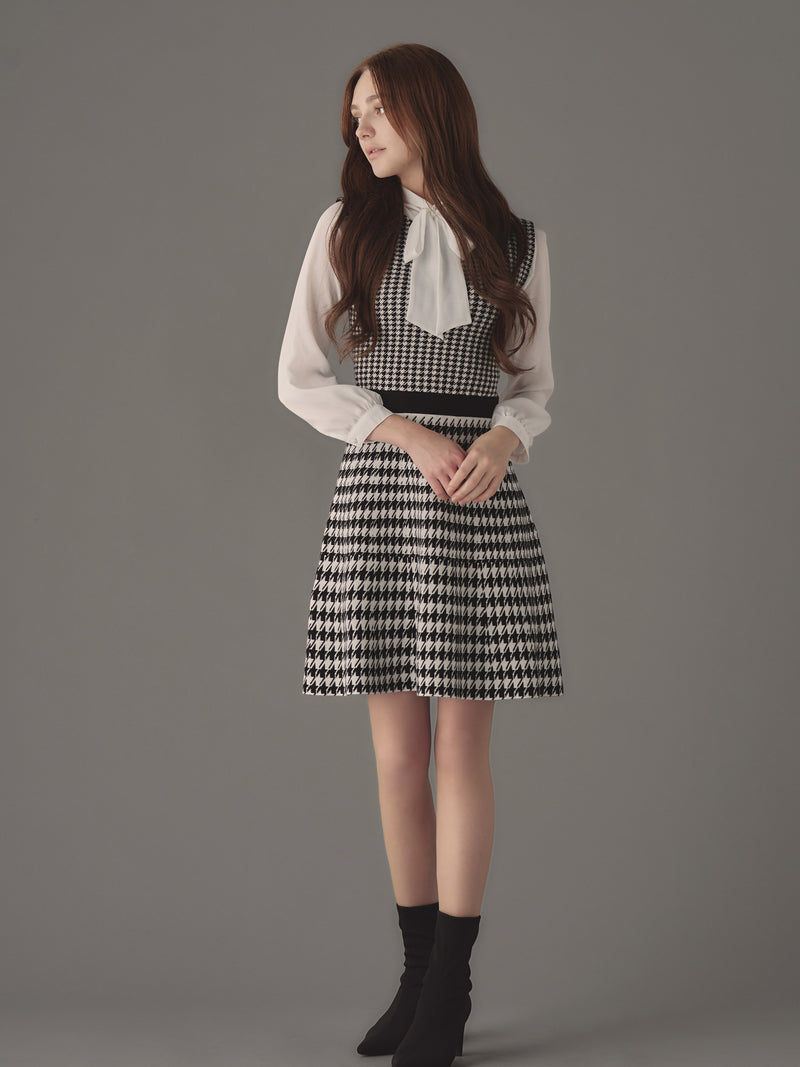 Houndstooth Knit Dress