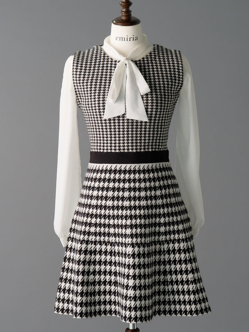 Houndstooth Knit Dress