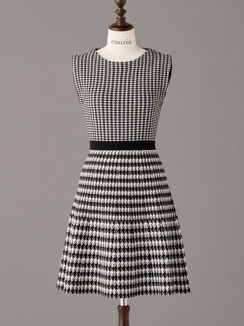 Houndstooth Knit Dress