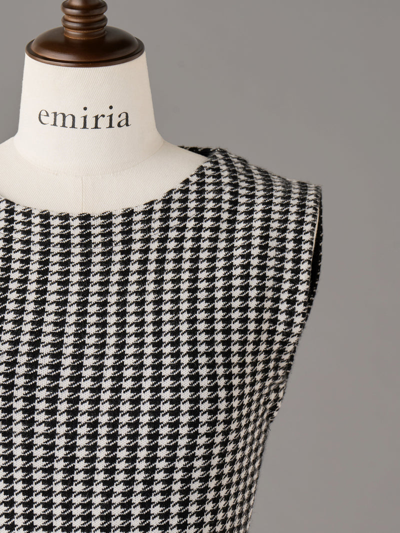 Houndstooth Knit Dress