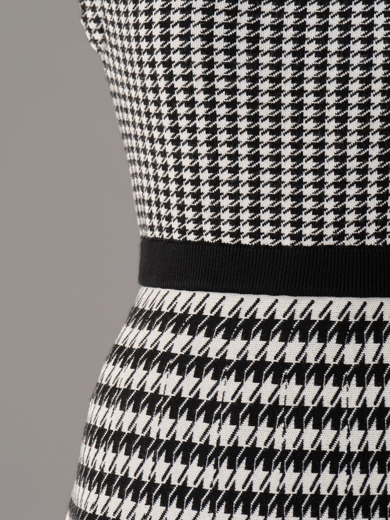 Houndstooth Knit Dress