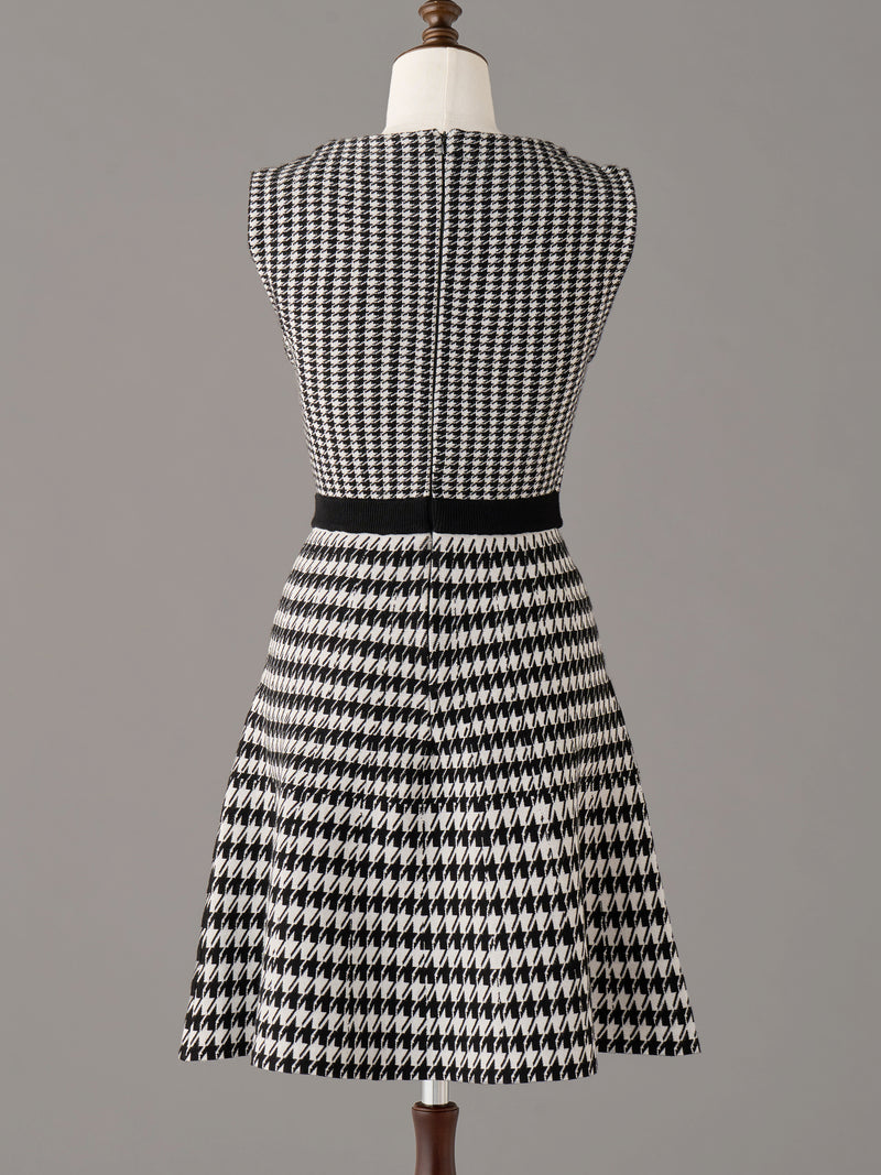 Houndstooth Knit Dress