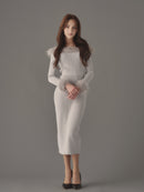 Chic Faux Fur Knit Dress