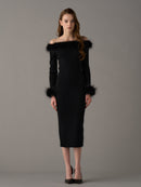 Chic Faux Fur Knit Dress