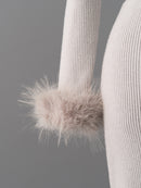 Chic Faux Fur Knit Dress