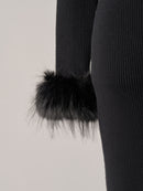 Chic Faux Fur Knit Dress
