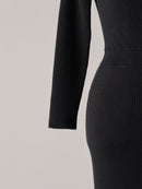 Chic Faux Fur Knit Dress