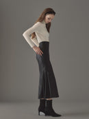 フェイクレザーマーメイドスカート